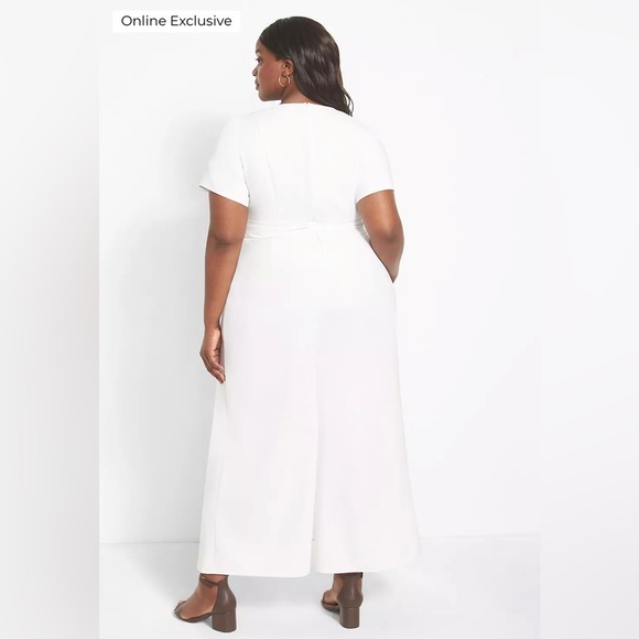 Lane Bryant White Jumpsuit with Tie Waist - Picture 2 of 16